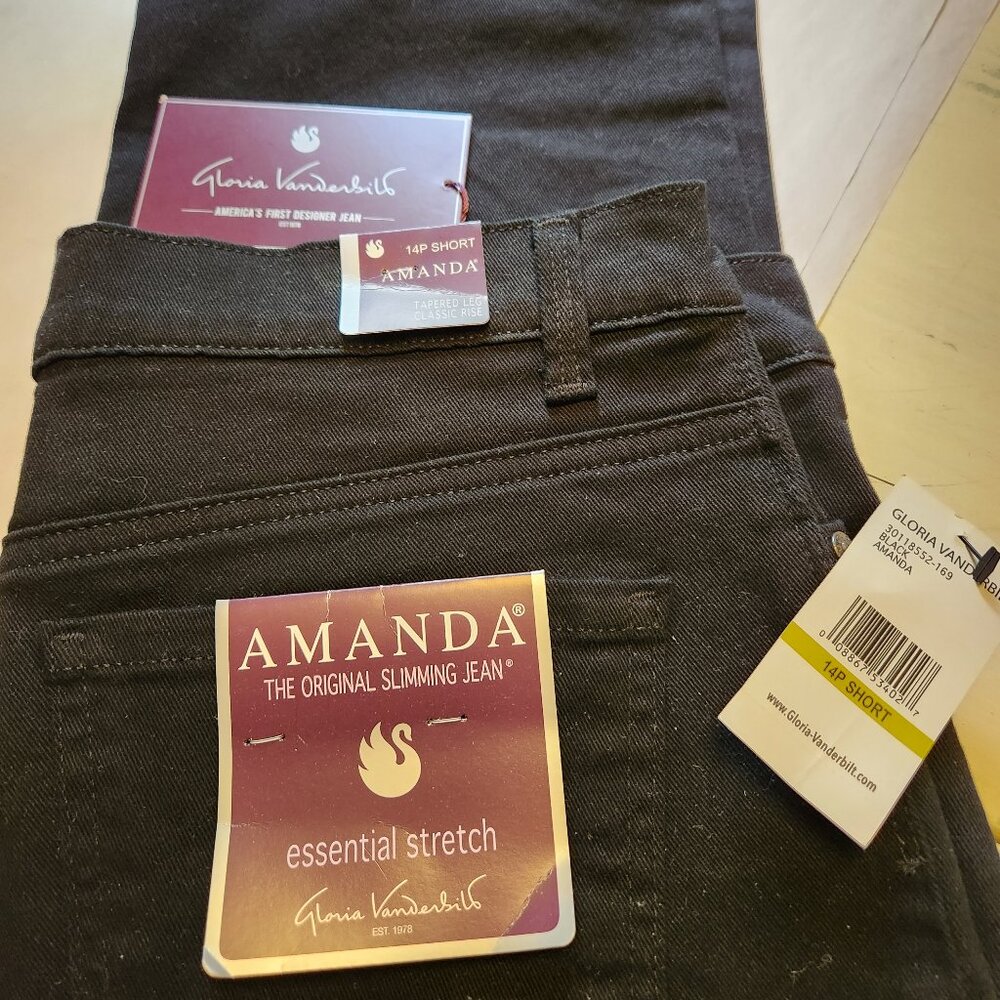 Gloria Vanderbilt Amanda Black Jeans Size 14P